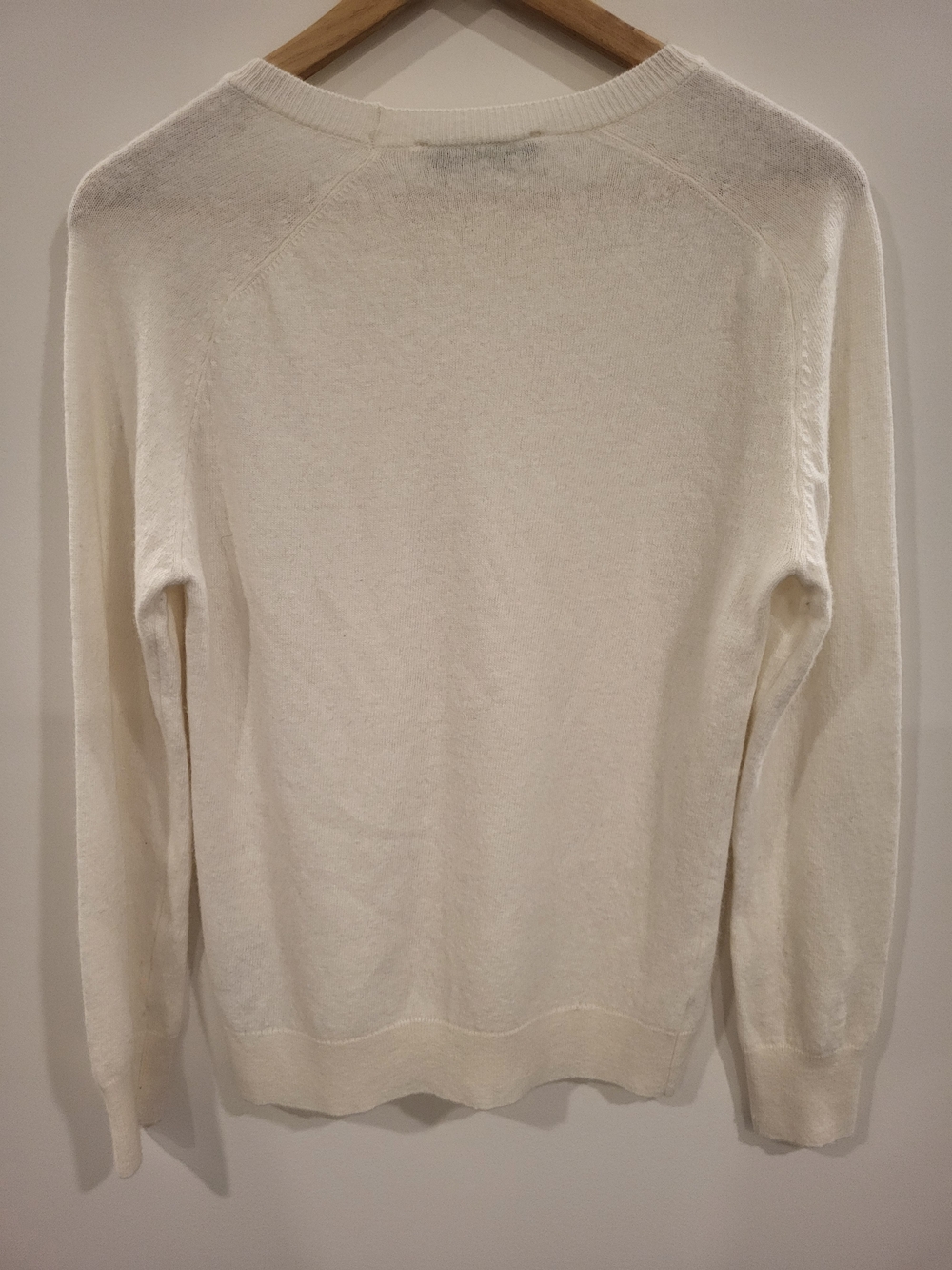 Zara Women’s Cream Crewneck Pullover Sweater M Classic Preppy Cozy - Picture 6 of 9